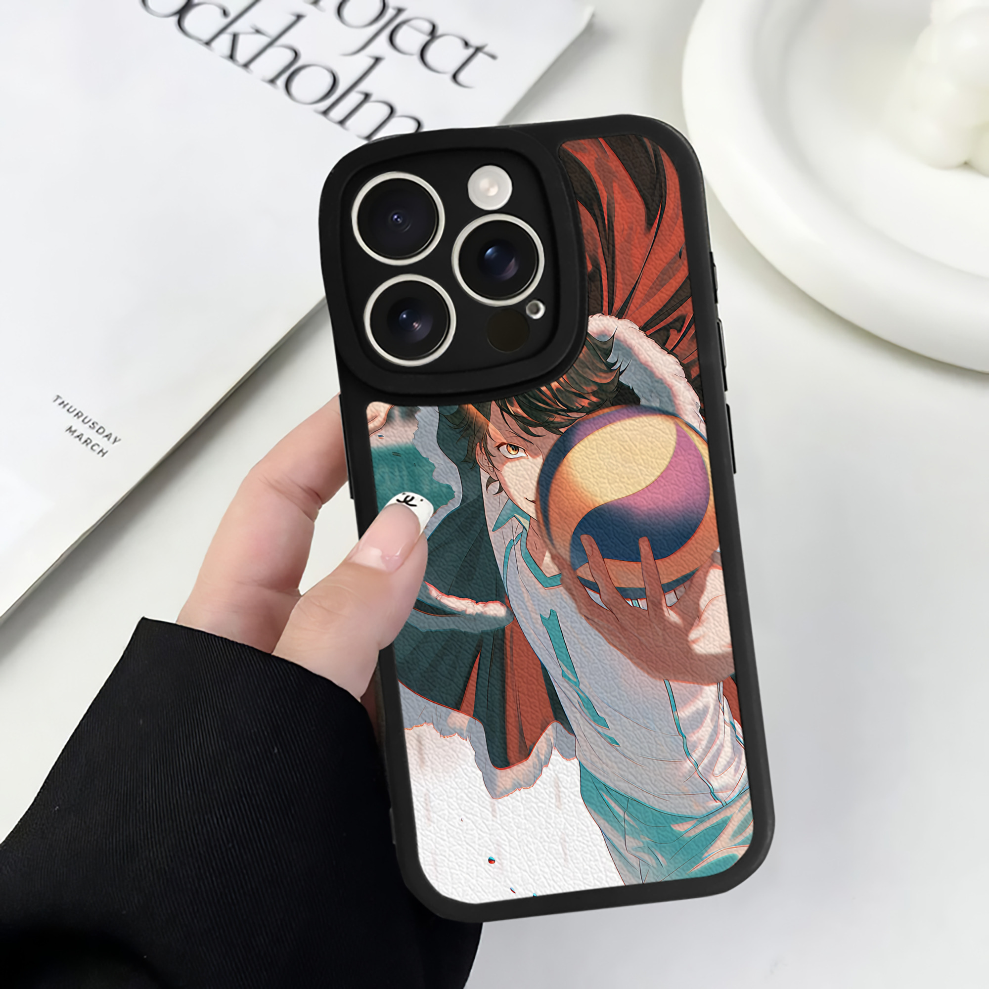 （画像用） ハイキュー!! Haikyu!! 【iPhone 16シリーズ対応】シリコンスマホケース（レザー調） 材質：シリコン